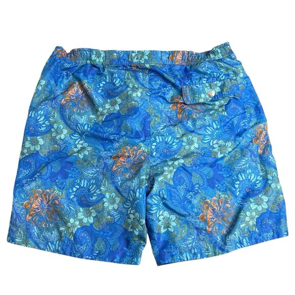 Peter Millar Collection Mens Large Blue Floral 7" Inseam Swin Trunks - Picture 2 of 9
